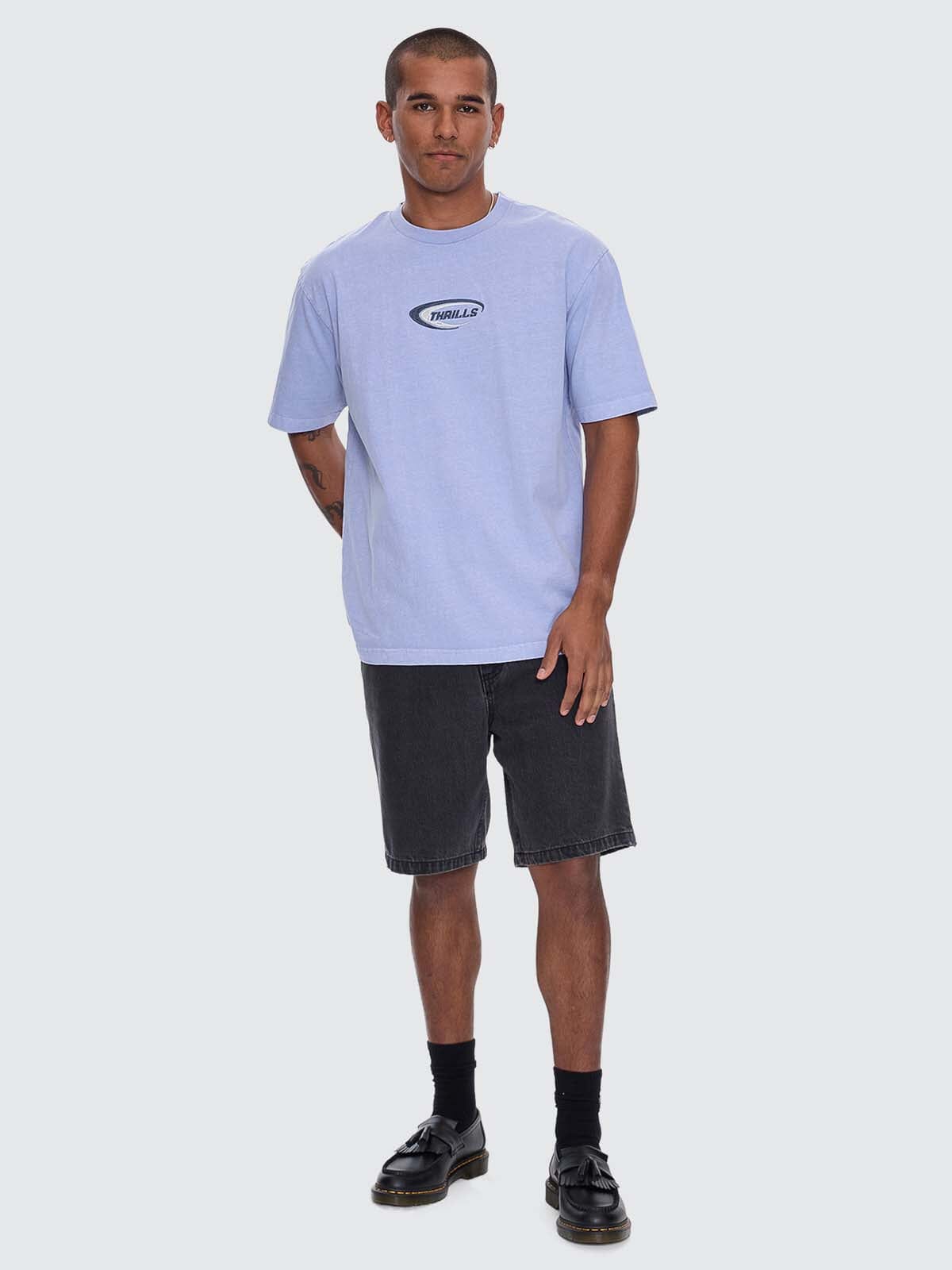 Mens Fusion Oversize Fit T Shirt Cornflower Blue - Image 6
