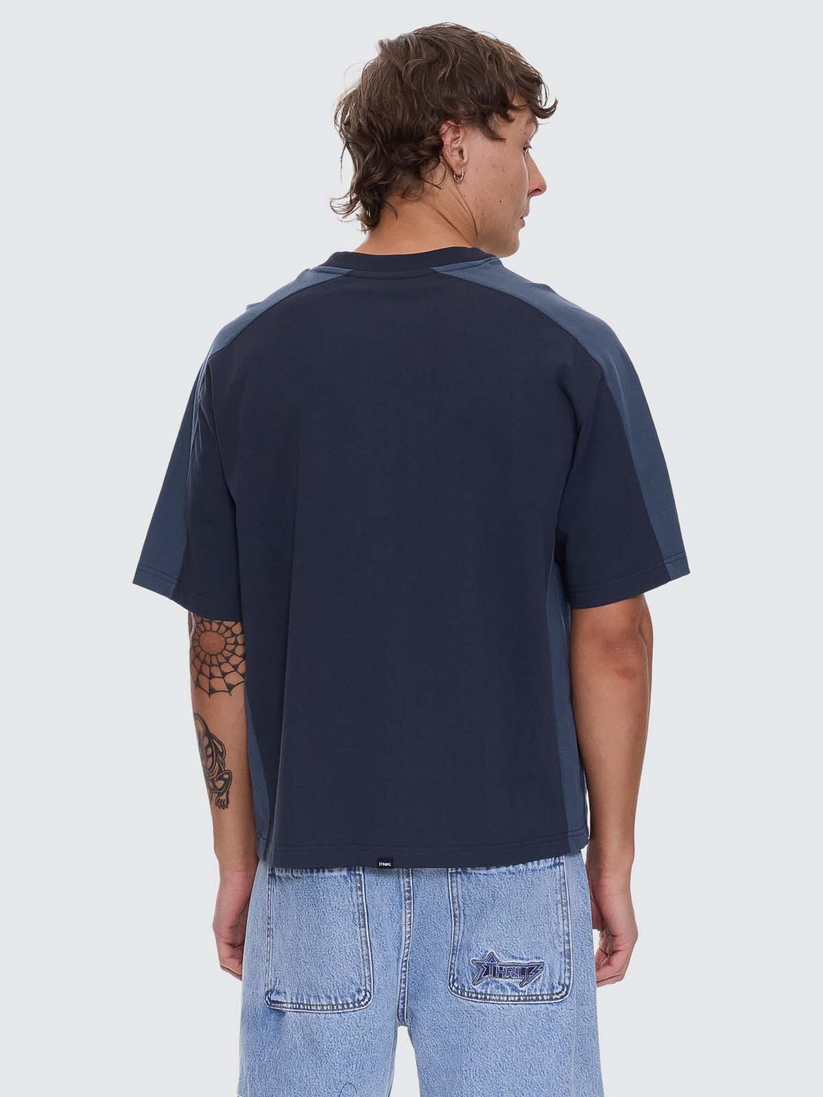 Mens Fusion Panel Box Crop T Shirt Total Eclipse - Image 4