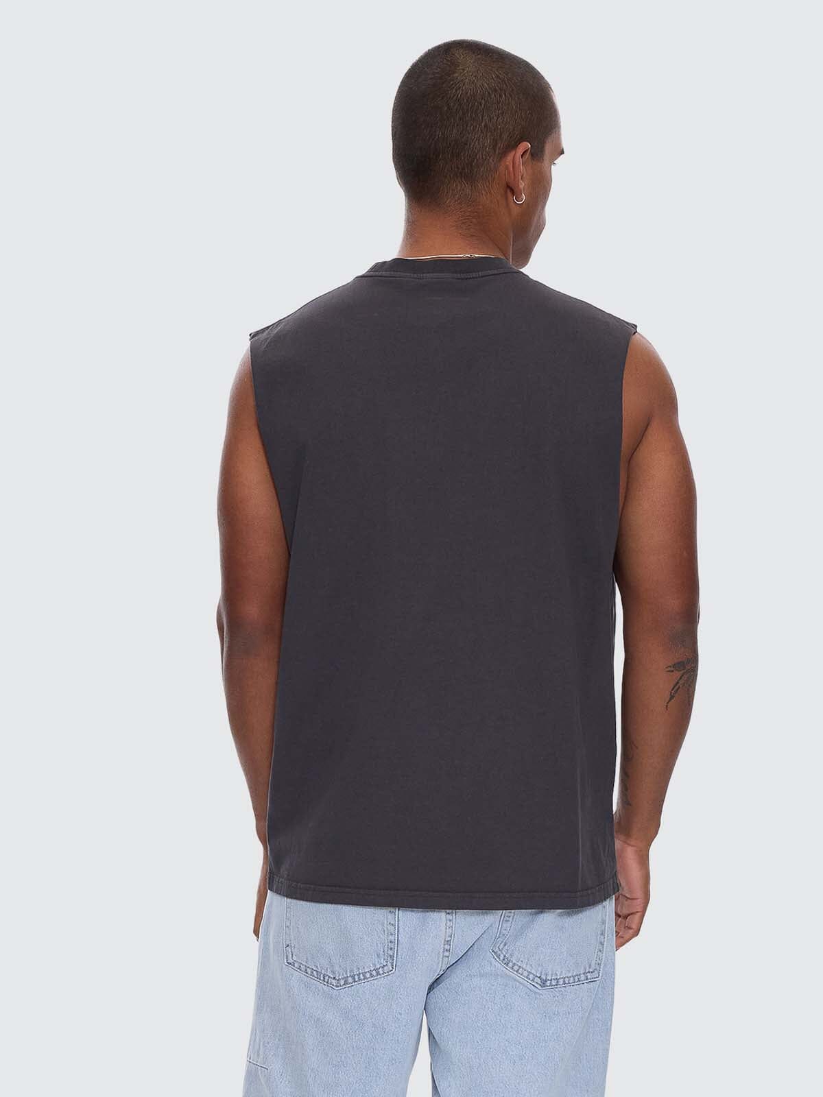 Mens Workwear Embro Muscle Tee Dark Charcoal - Image 4