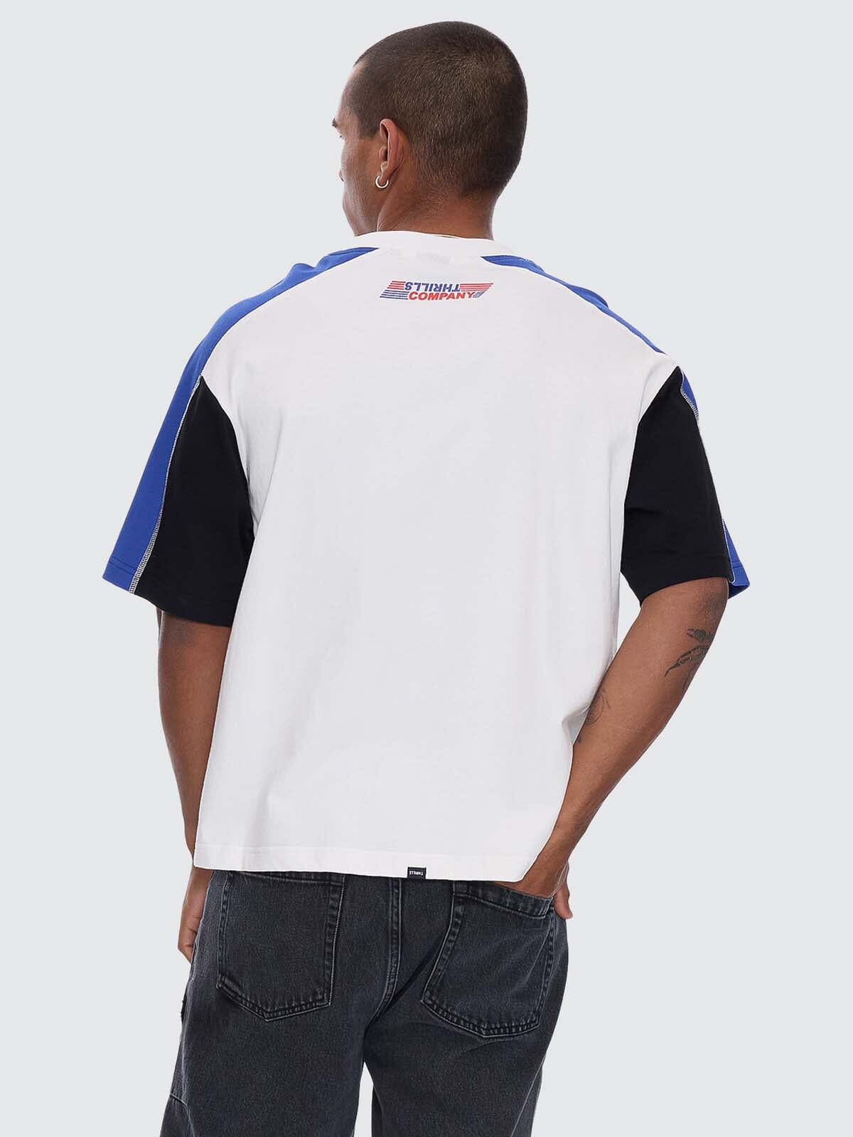 Mens Rapid Fire Panel Box Crop T Shirt Dirty White - Image 4