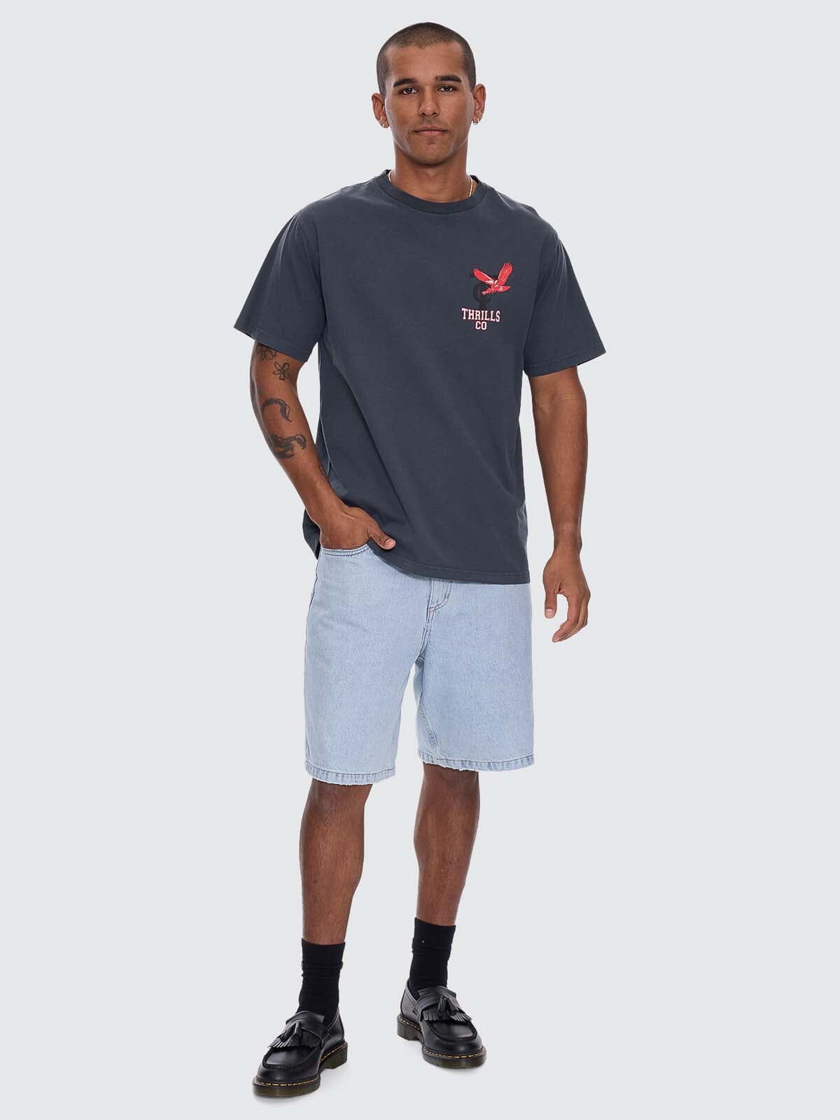 Mens Wonder World Merch T Shirt Ebony - Image 3