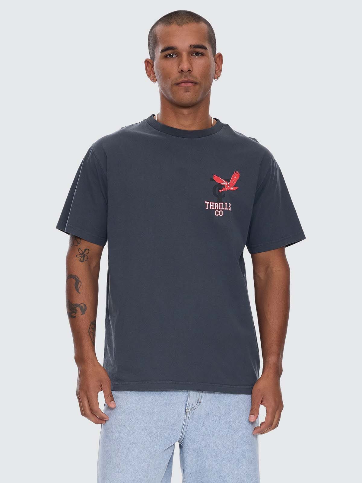 Mens Wonder World Merch T Shirt Ebony - Image 1