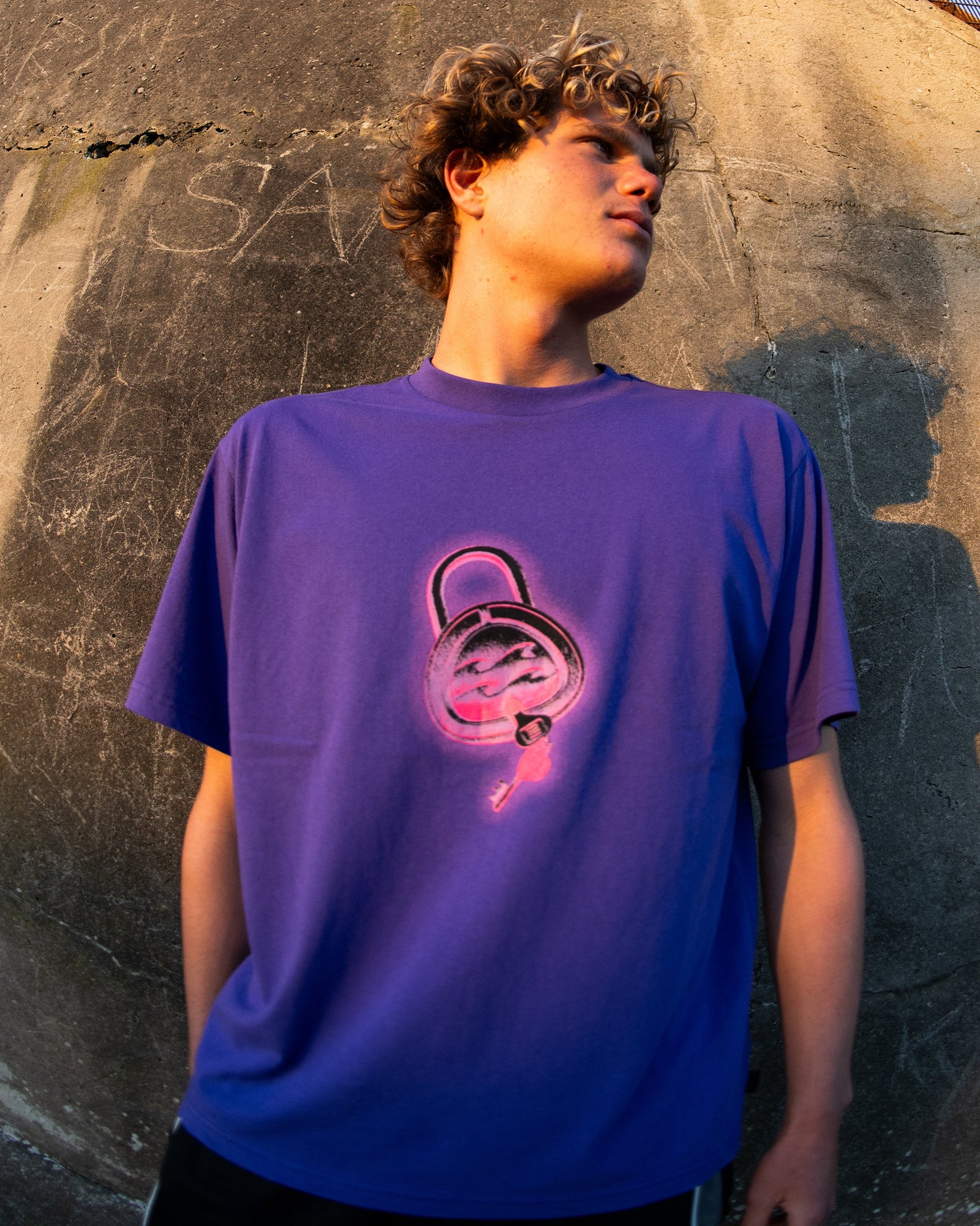 Mens Spec Lock T-Shirt Purple - Image 1