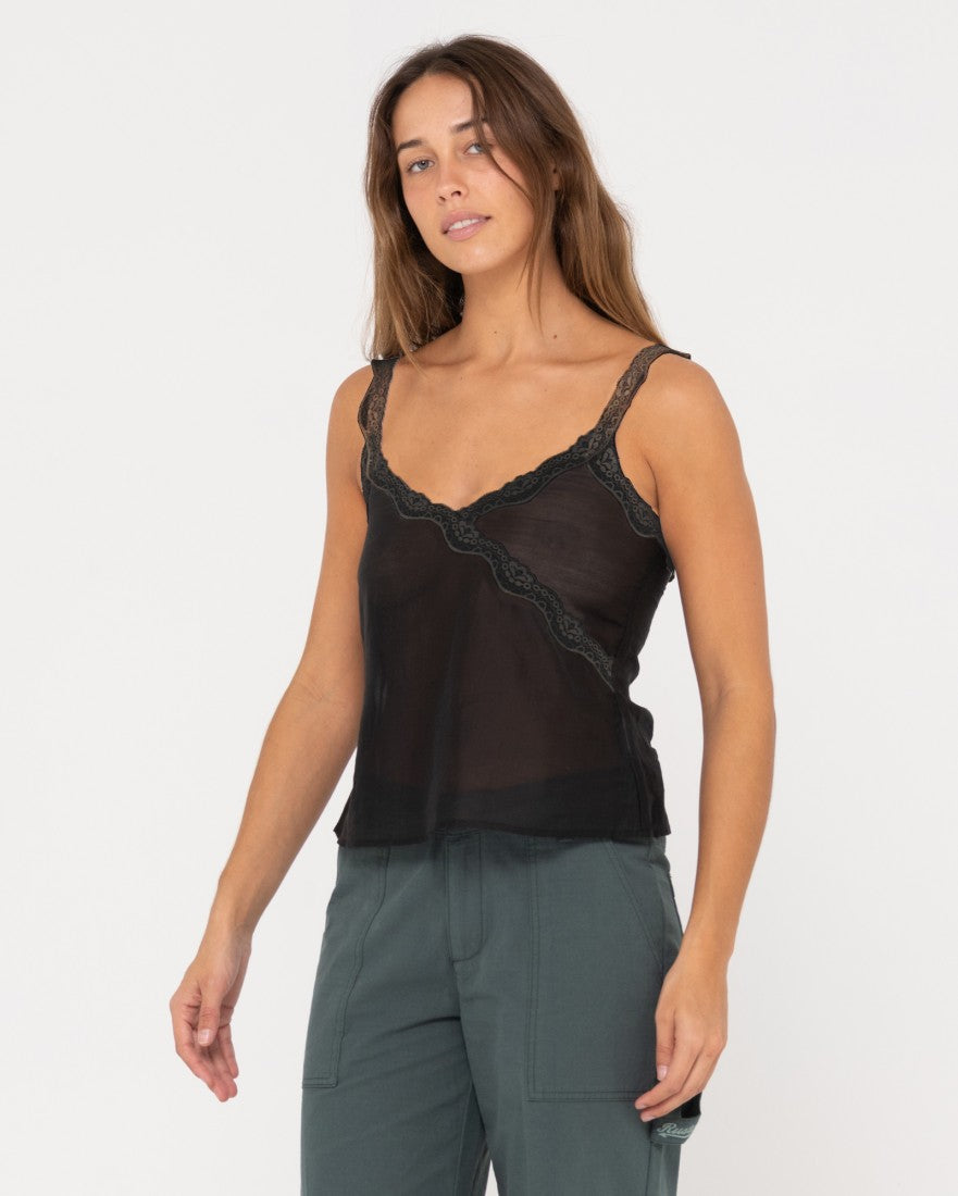 Maison Sheer Lace Cami Top