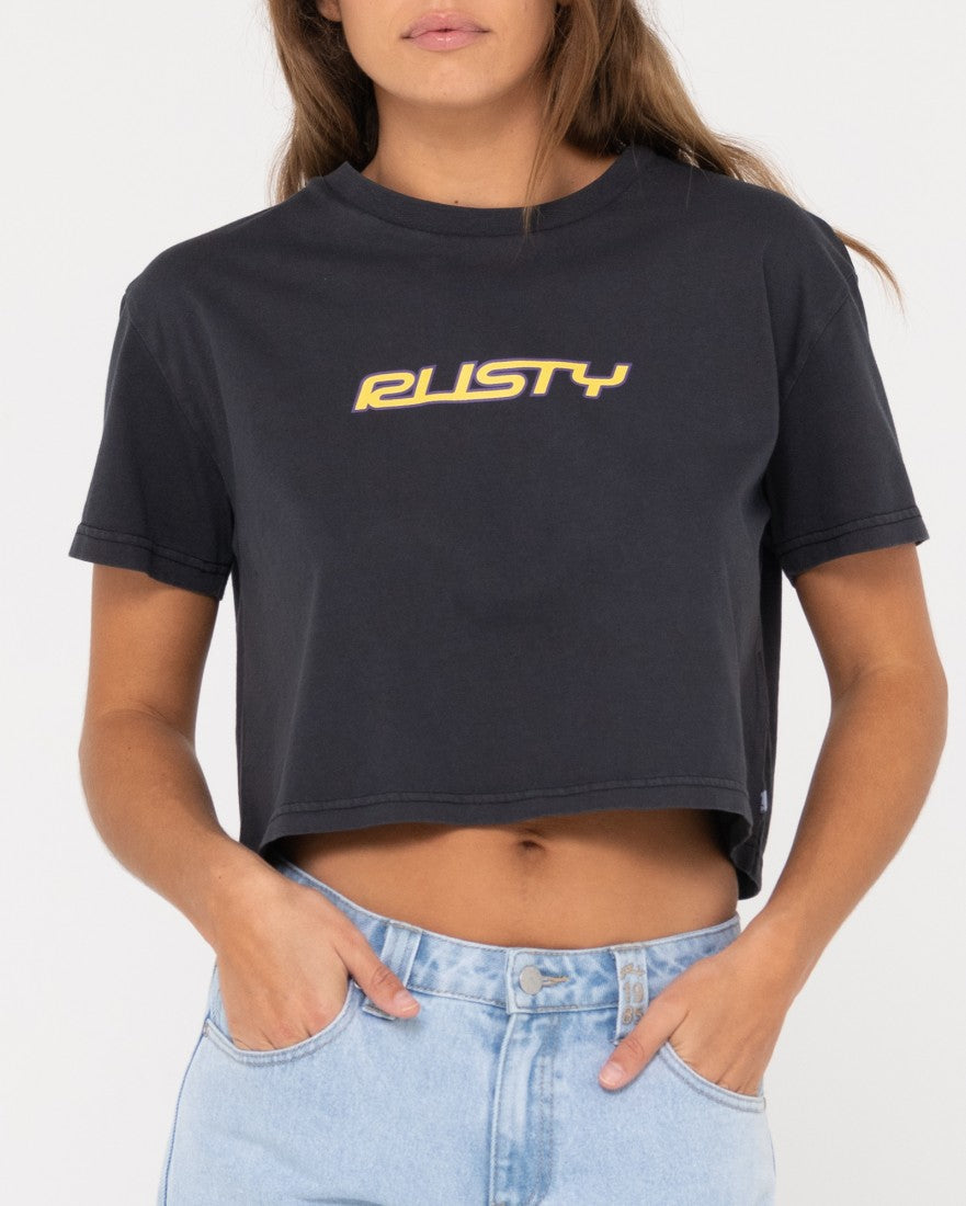 Rider Relaxed Fit Graphic Crop Tee