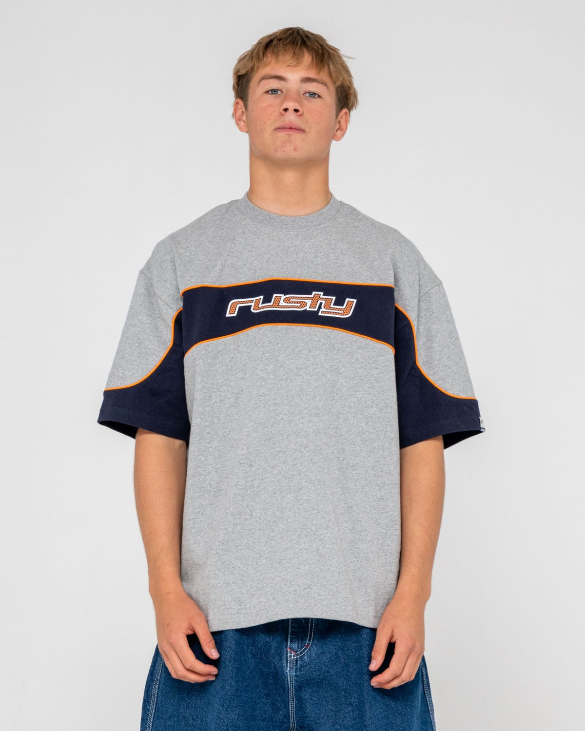 Kinetic Panel Heavy Tee Grey Marle - Image 2
