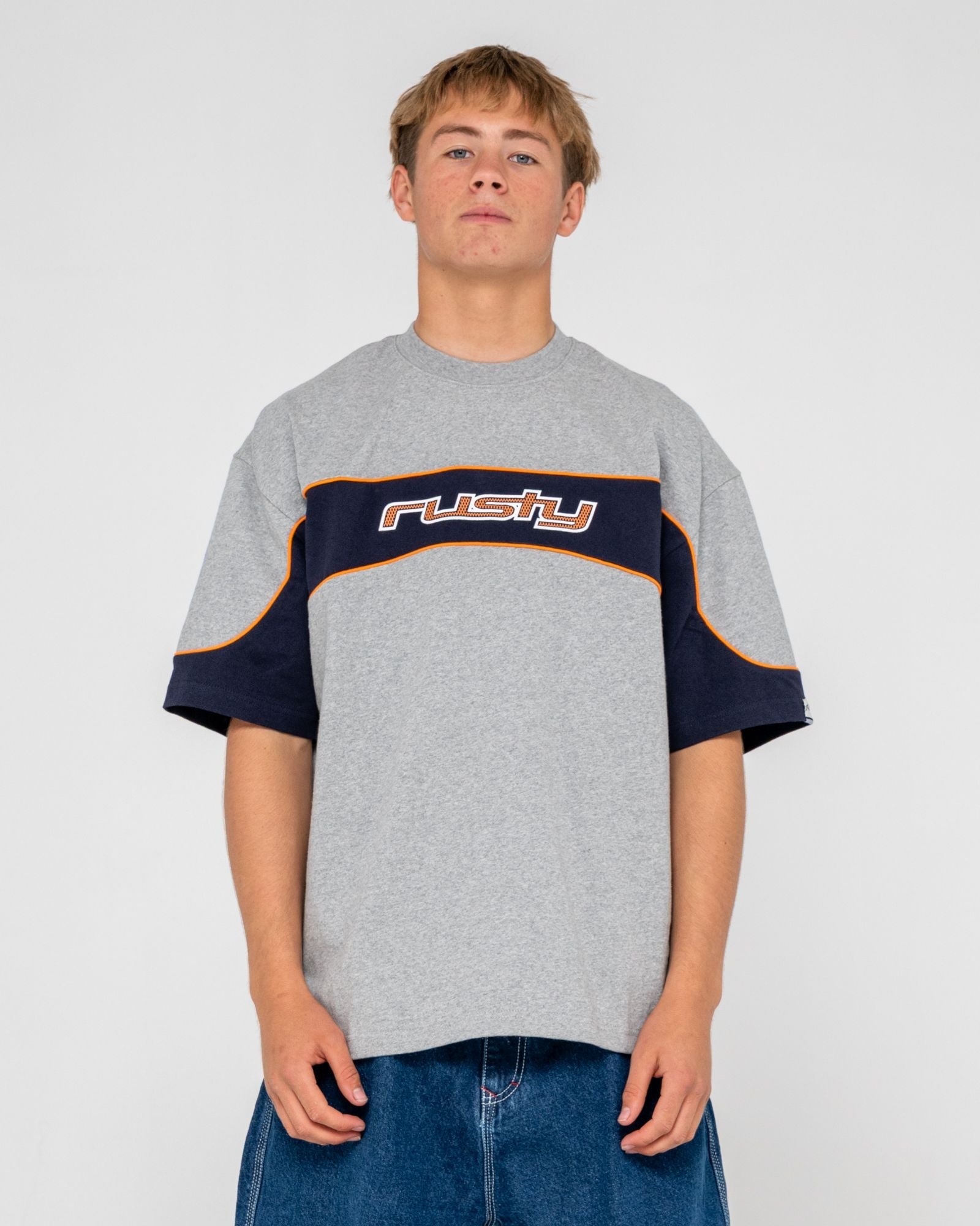 Kinetic Panel Heavy Tee Grey Marle - Image 2