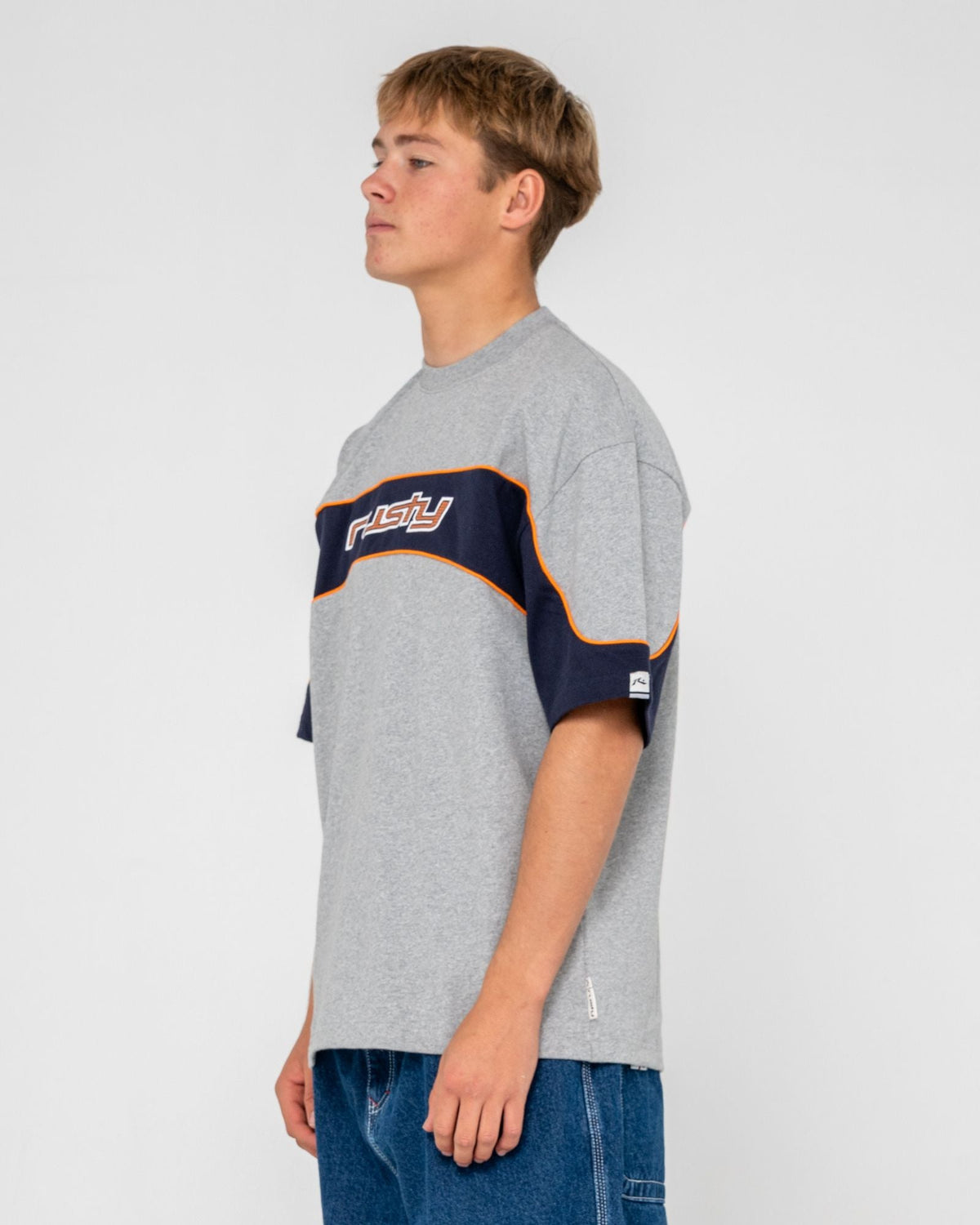 Kinetic Panel Heavy Tee Grey Marle - Image 4