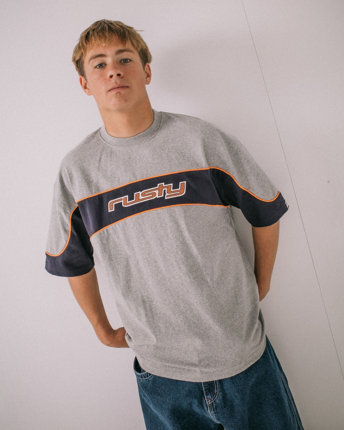 Kinetic Panel Heavy Tee Grey Marle - Image 6
