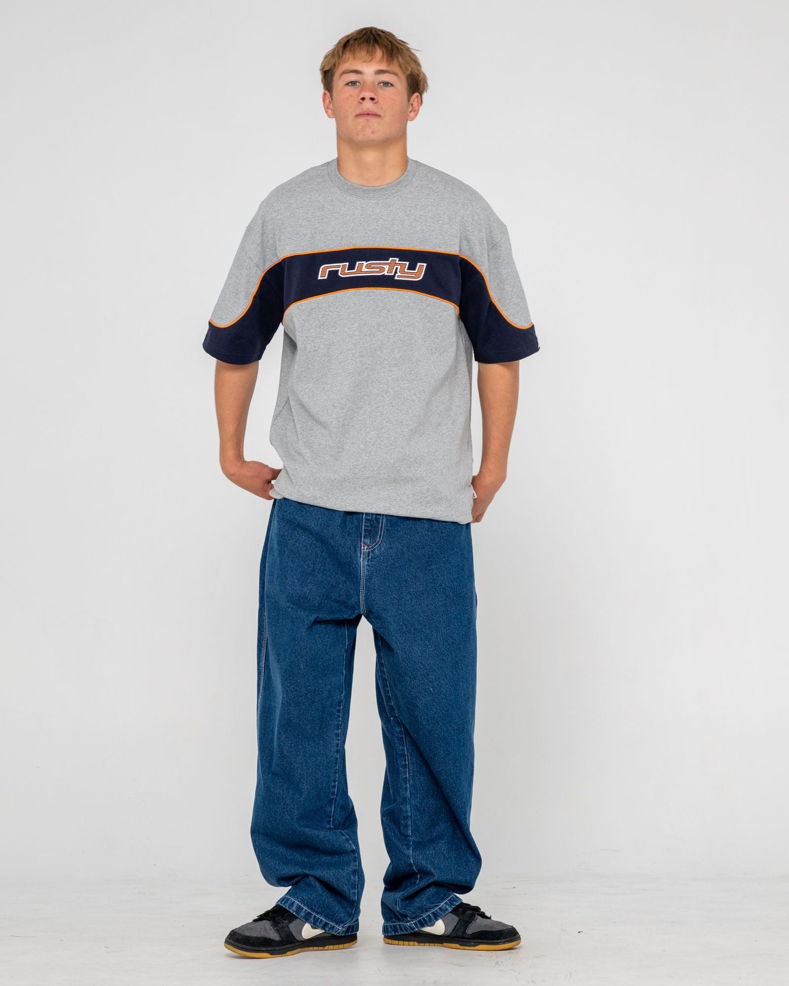 Kinetic Panel Heavy Tee Grey Marle - Image 1