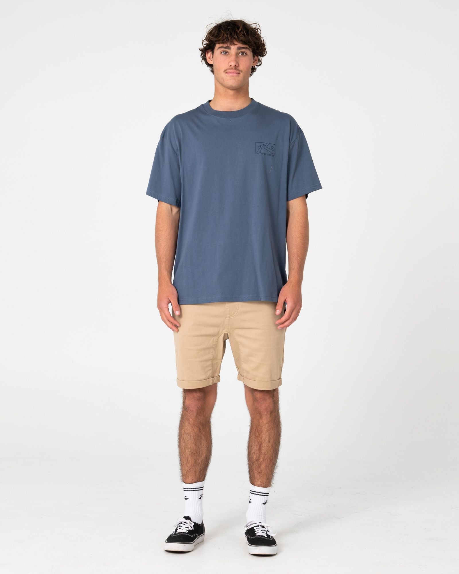 Mens Hooked On Elastic Waist Walk Short Khaki - Image 1