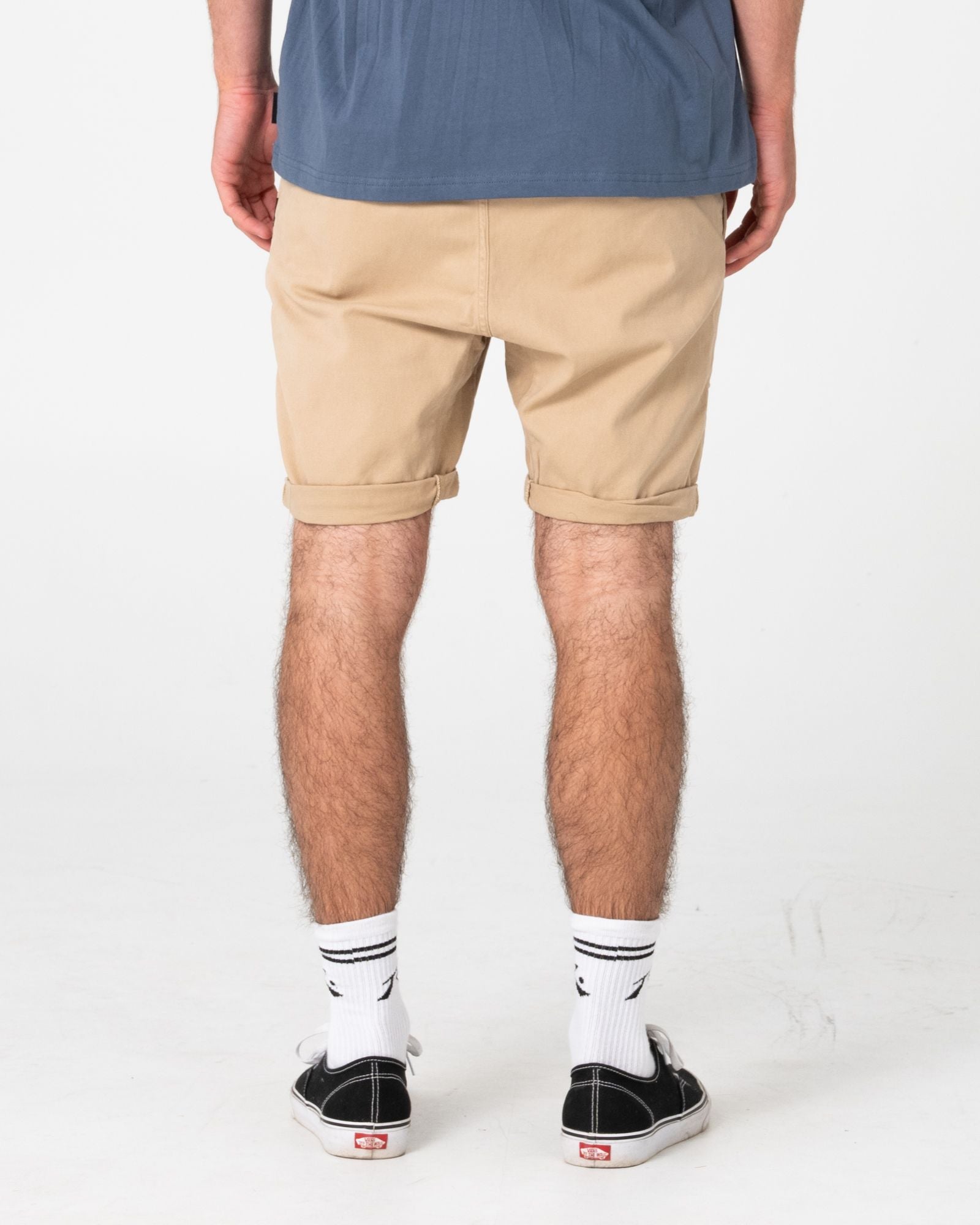 Mens Hooked On Elastic Waist Walk Short Khaki - Image 3