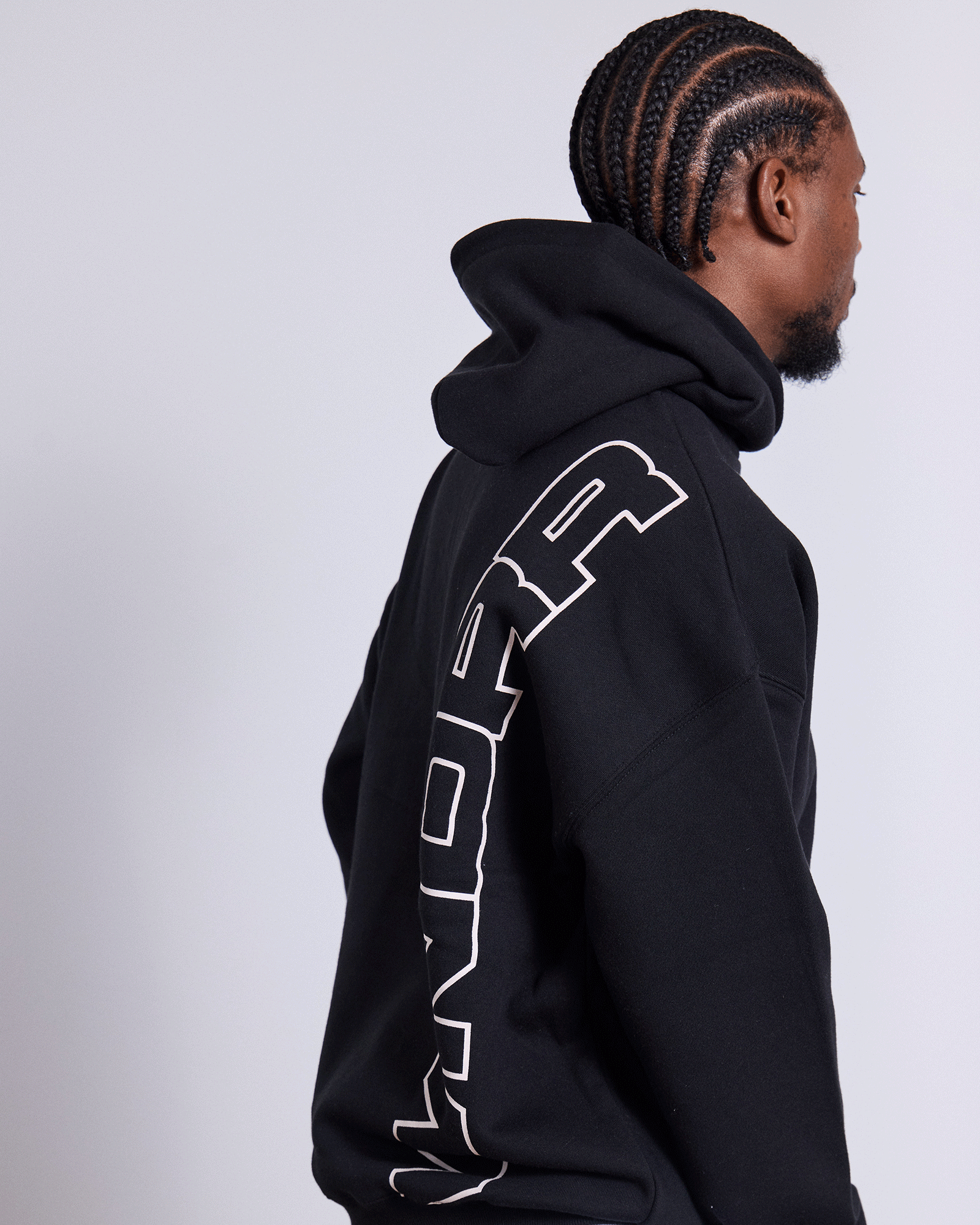 Mens Context Hood Sweater Black - Image 6