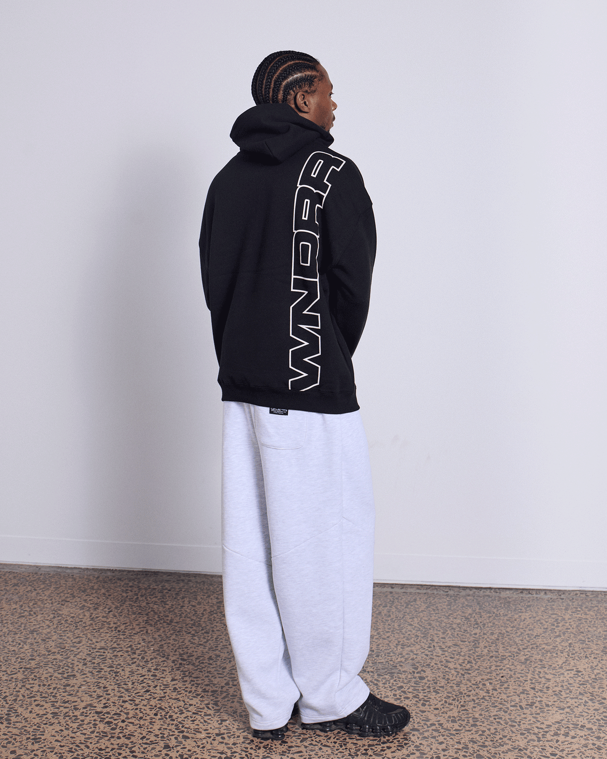 Mens Context Hood Sweater Black - Image 5