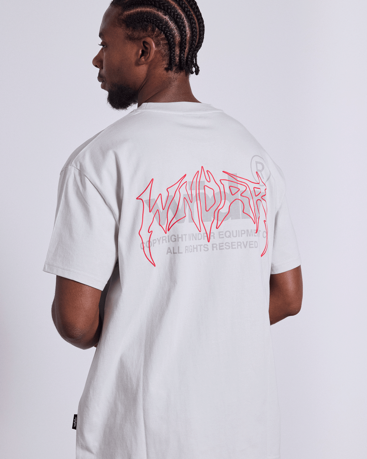Mens Shutdown Box Fit T Shirt Oyster - Image 2