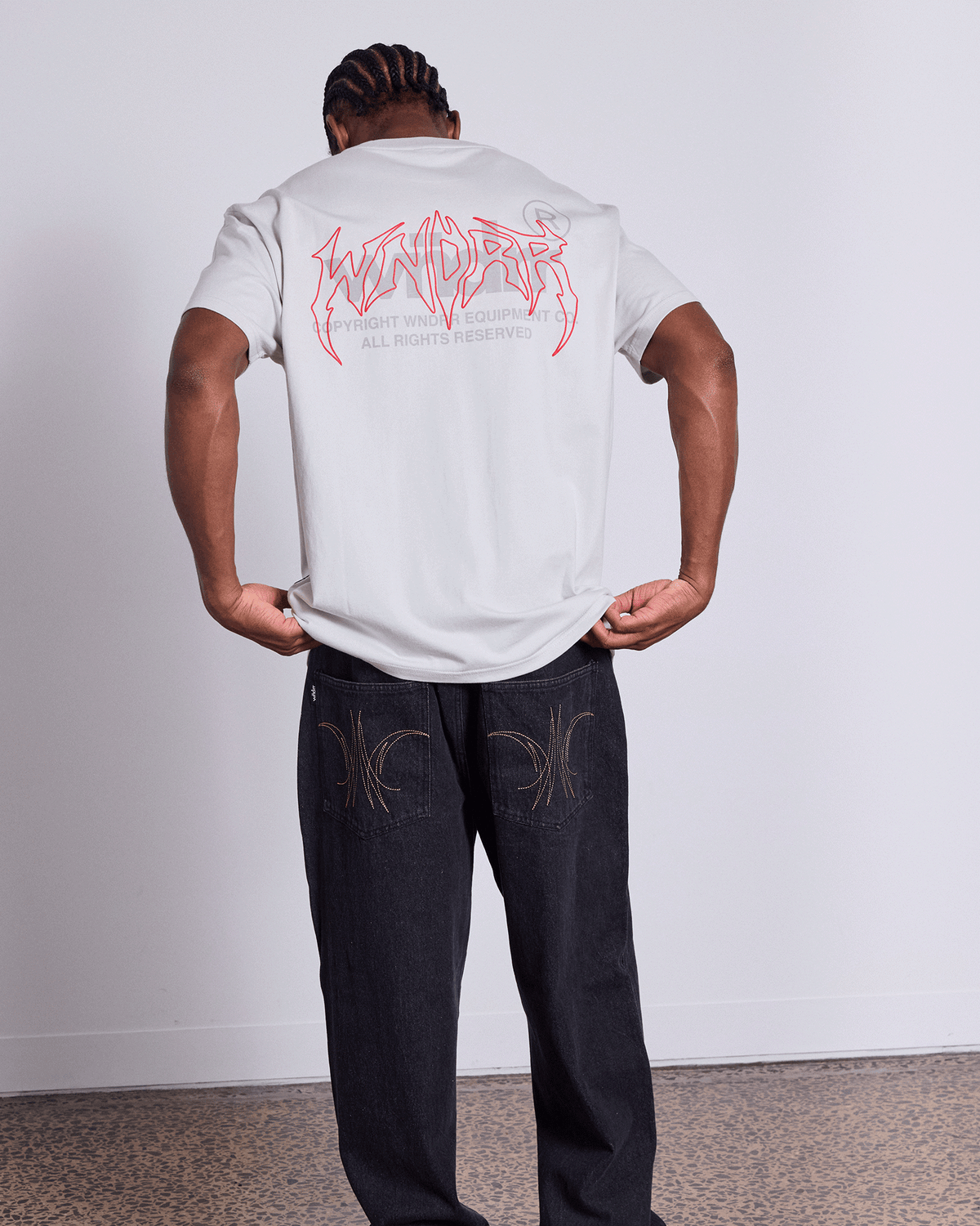 Mens Shutdown Box Fit T Shirt Oyster - Image 5