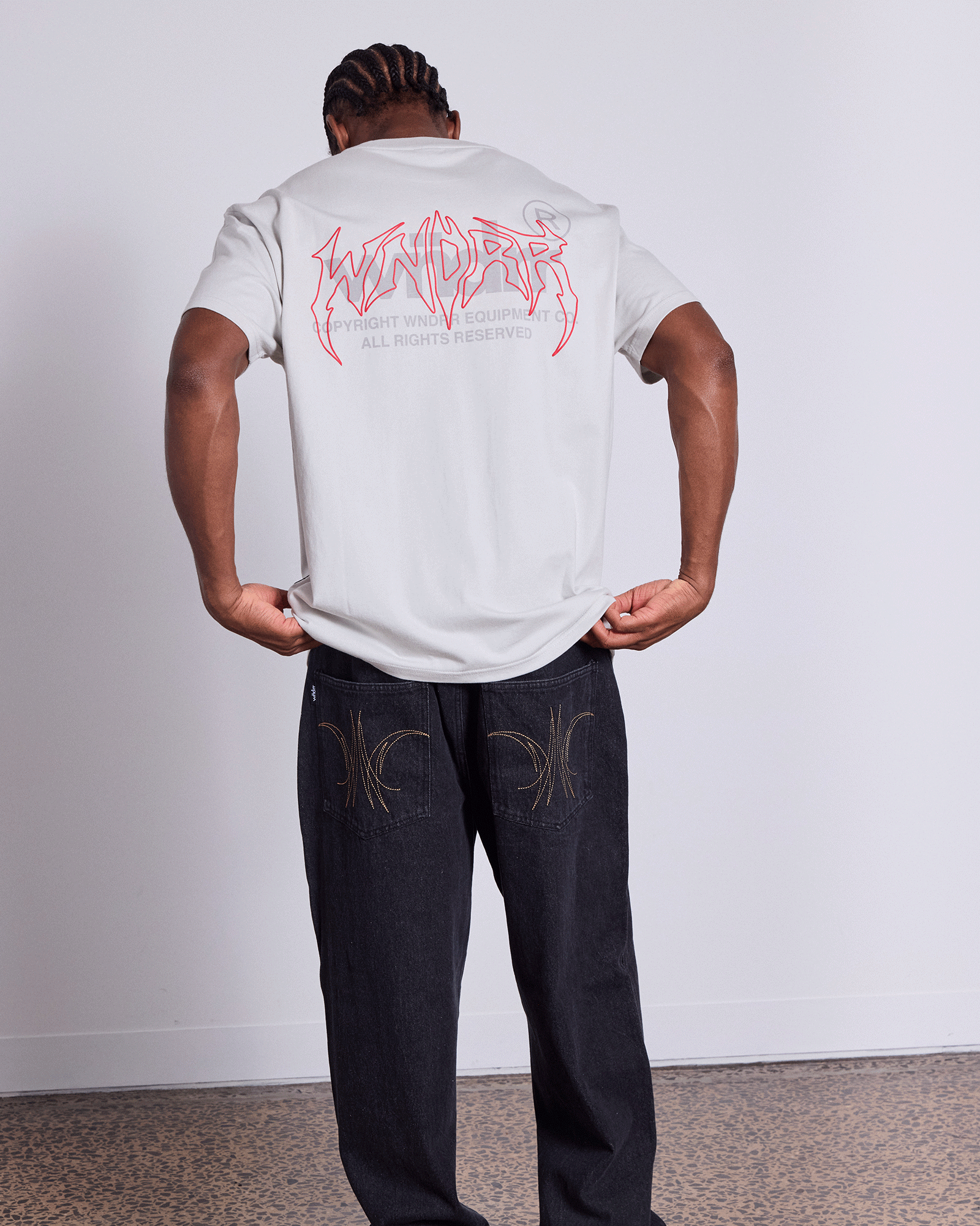 Mens Shutdown Box Fit T Shirt Oyster - Image 5