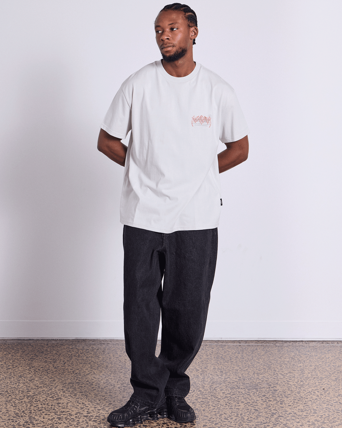 Mens Shutdown Box Fit T Shirt Oyster - Image 6