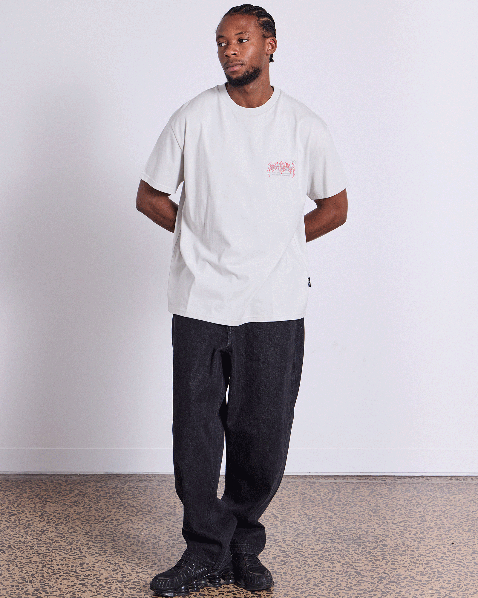 Mens Shutdown Box Fit T Shirt Oyster - Image 6