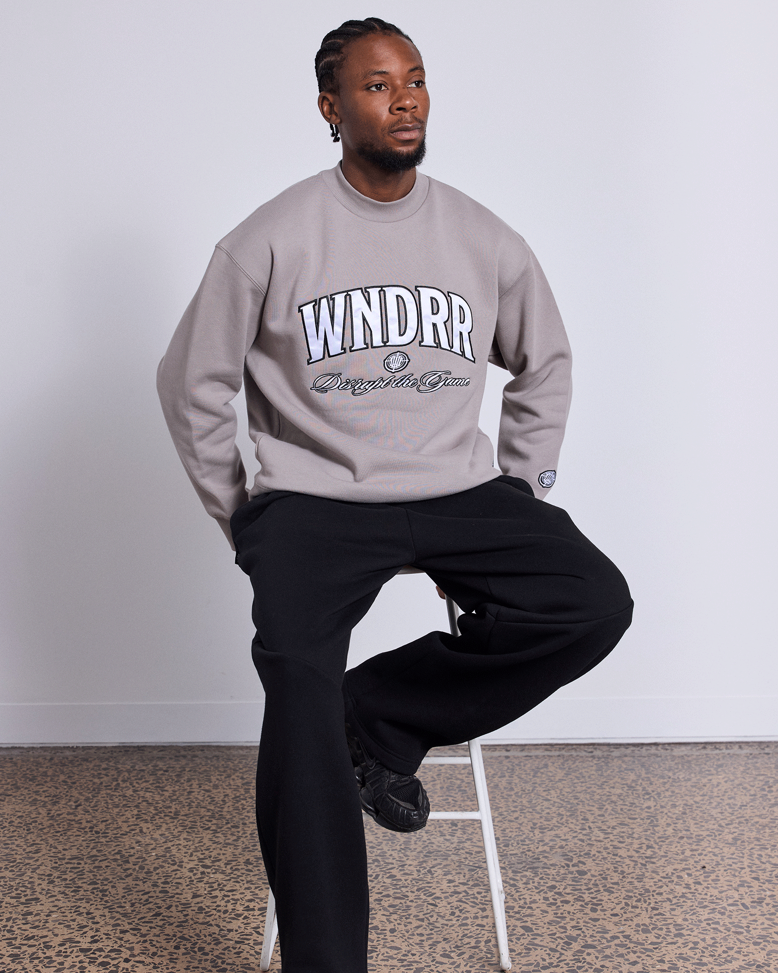 Mens Target Crew Sweater Moon Grey - Image 2