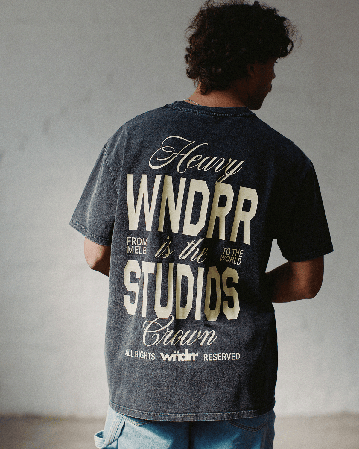 Mens Highborn Box Fit T Shirt Washed Black - Image 2
