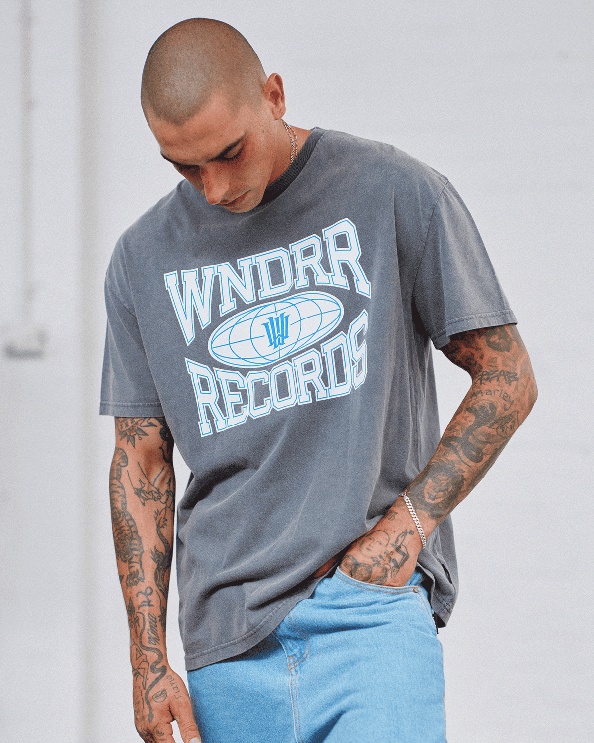 Fiend Box Fit Tee - Washed Grey