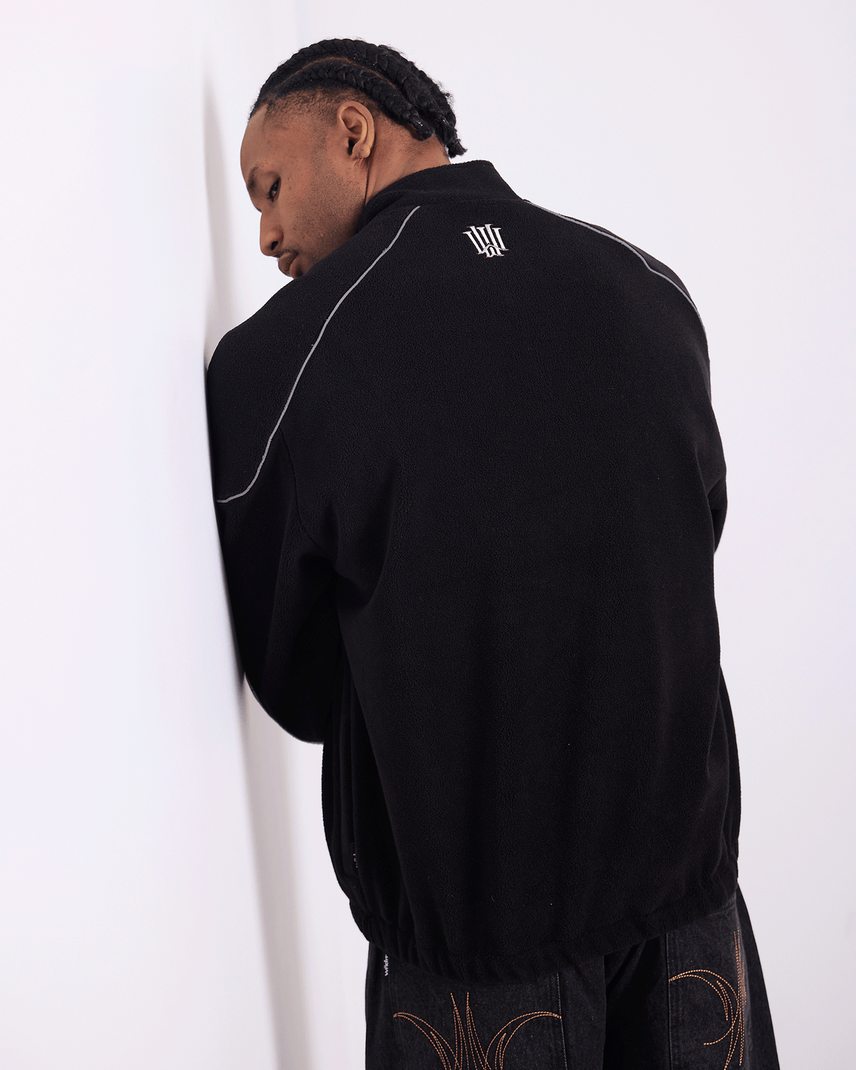 Mens Havok 1/4 Zip Polar Fleece Casual Jacket Black - Image 5
