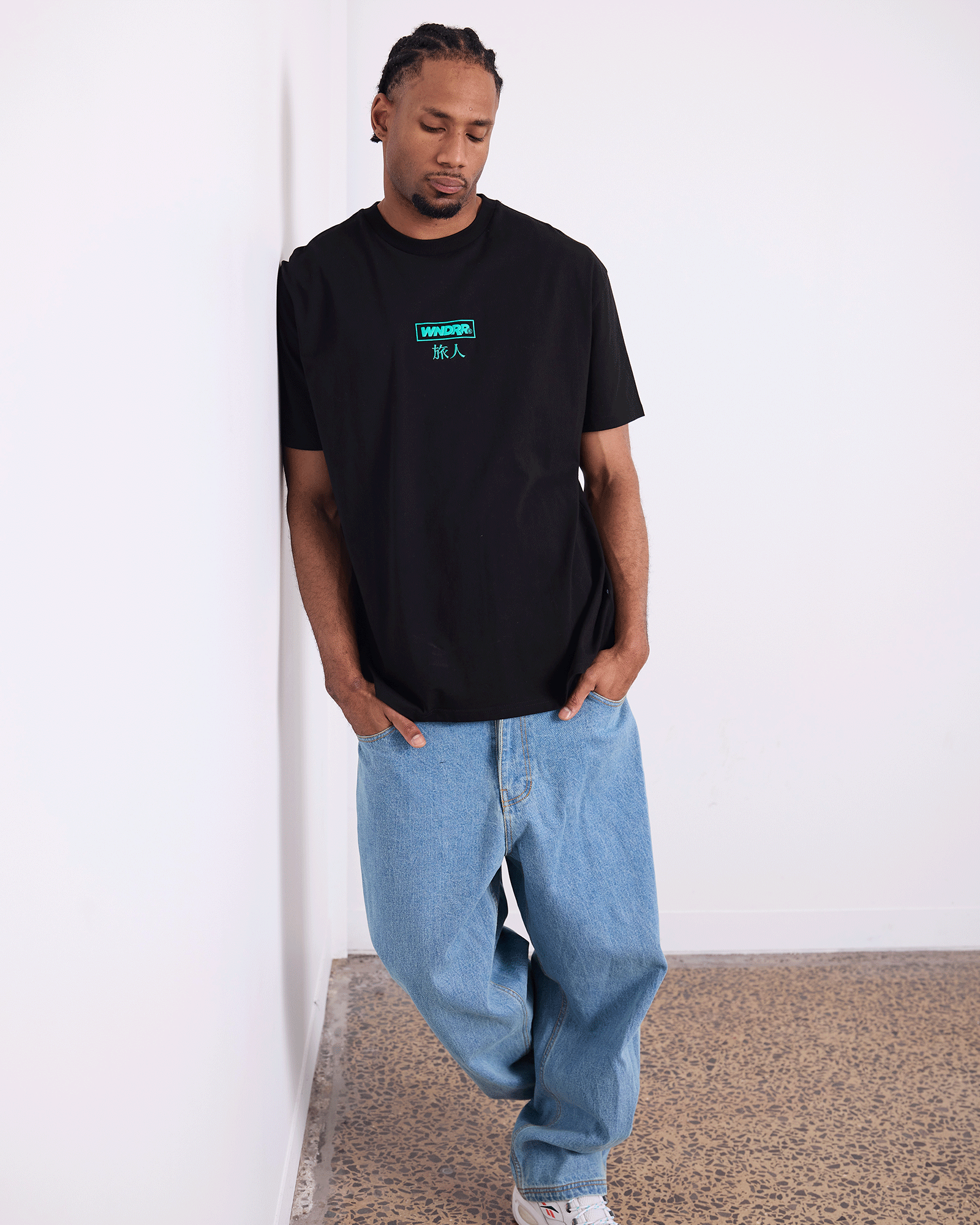 Mens SHODO BOX FIT T Shirt Faded Black - Image 4