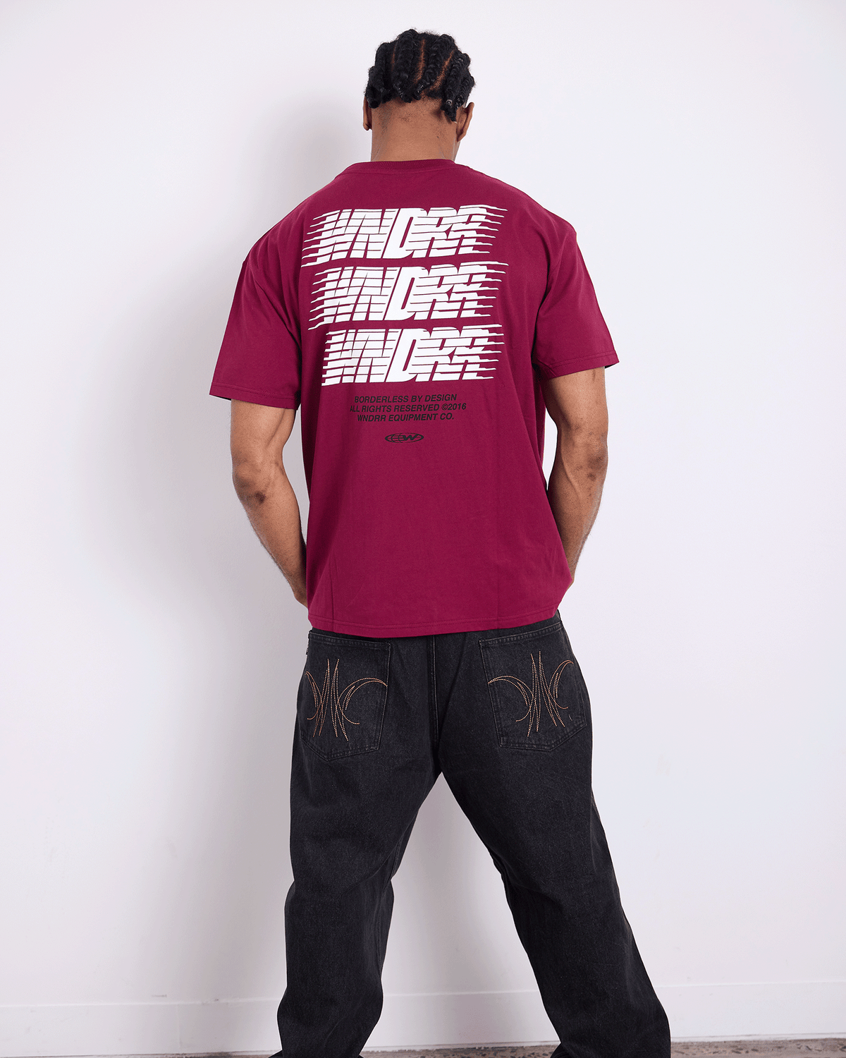 Mens Borderless Box Fit T Shirt Blood Red - Image 5