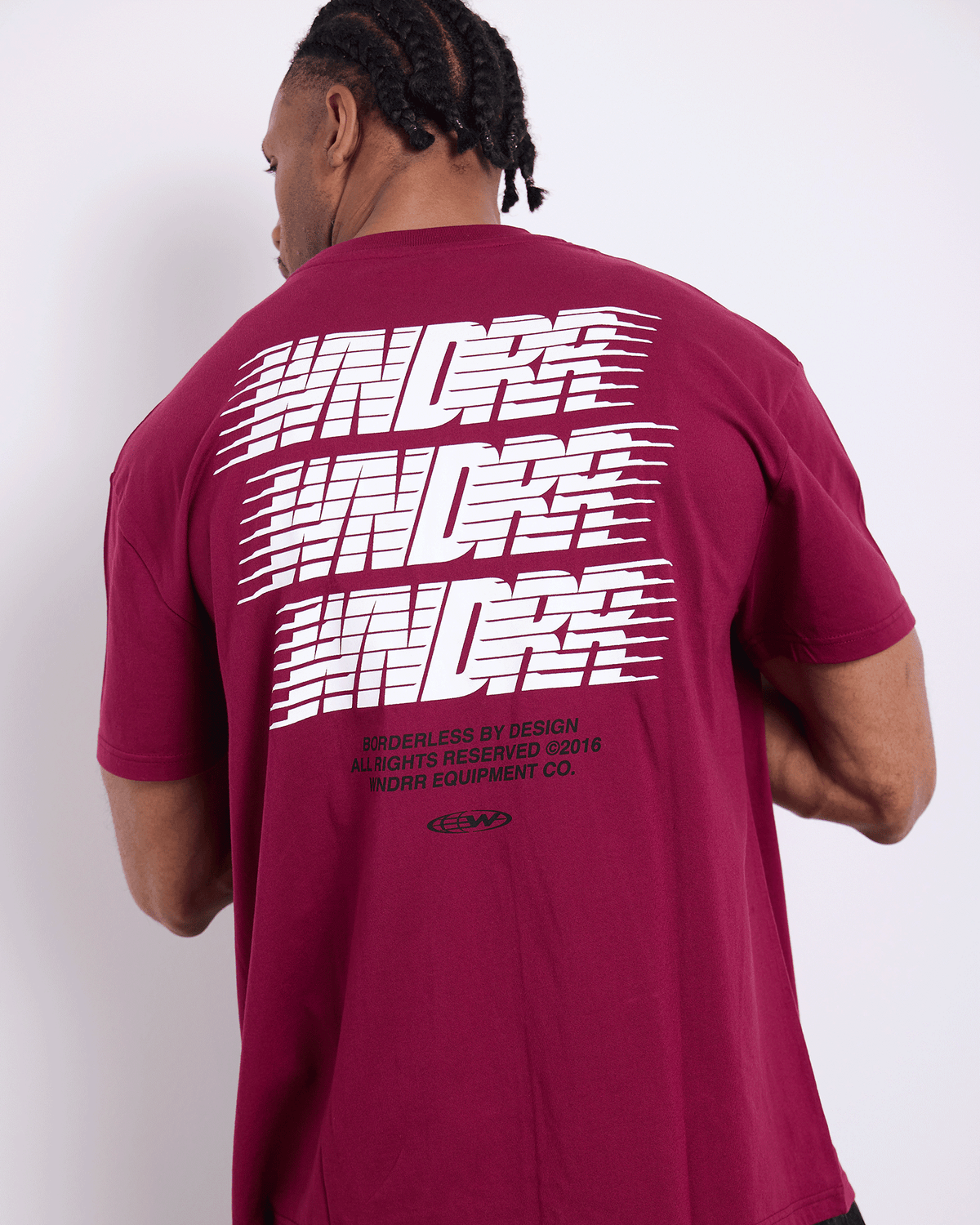 Mens Borderless Box Fit T Shirt Blood Red - Image 2