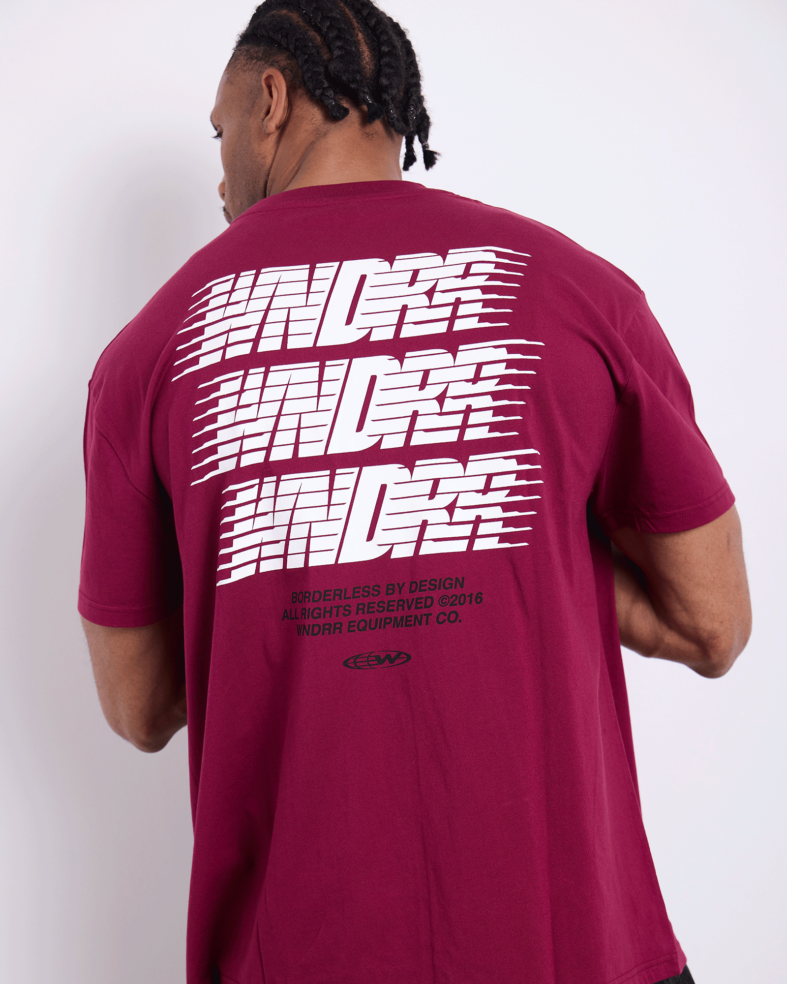 Mens Borderless Box Fit T Shirt Blood Red - Image 2