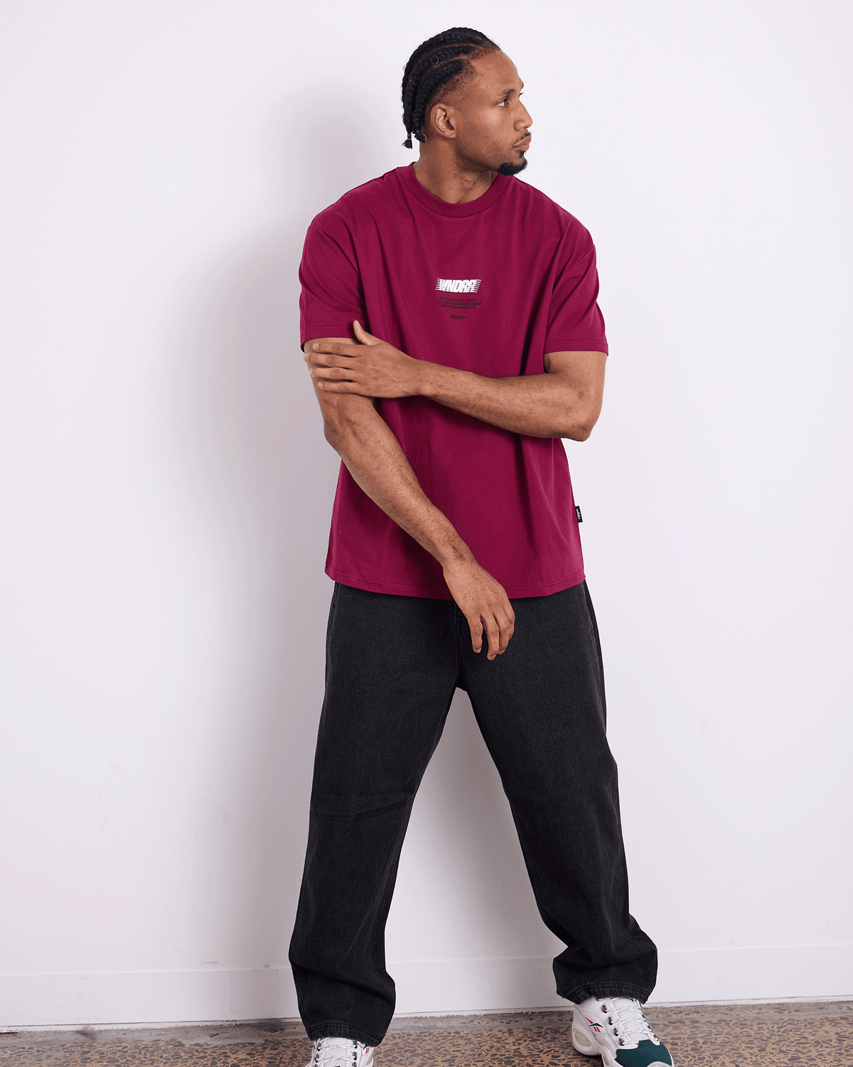 Mens Borderless Box Fit T Shirt Blood Red - Image 6