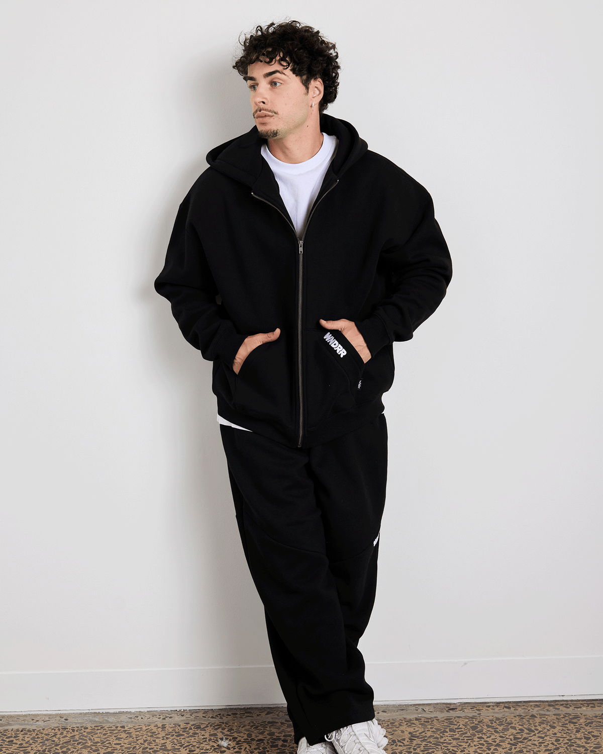 Mens HALO ZIP HOOD Sweater Black - Image 5