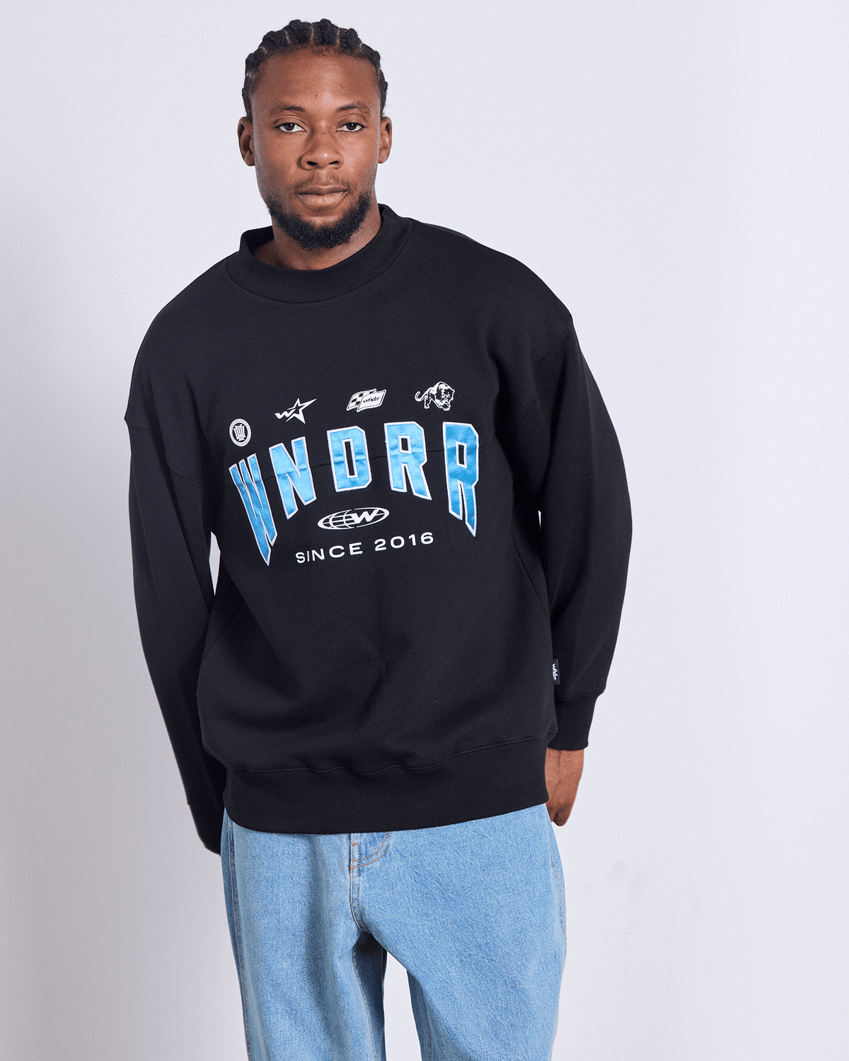 Mens Hashi Crew Sweater Black - Image 2