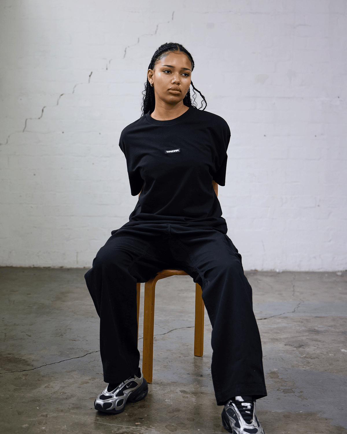 Hexed Box Fit Tee - Black
