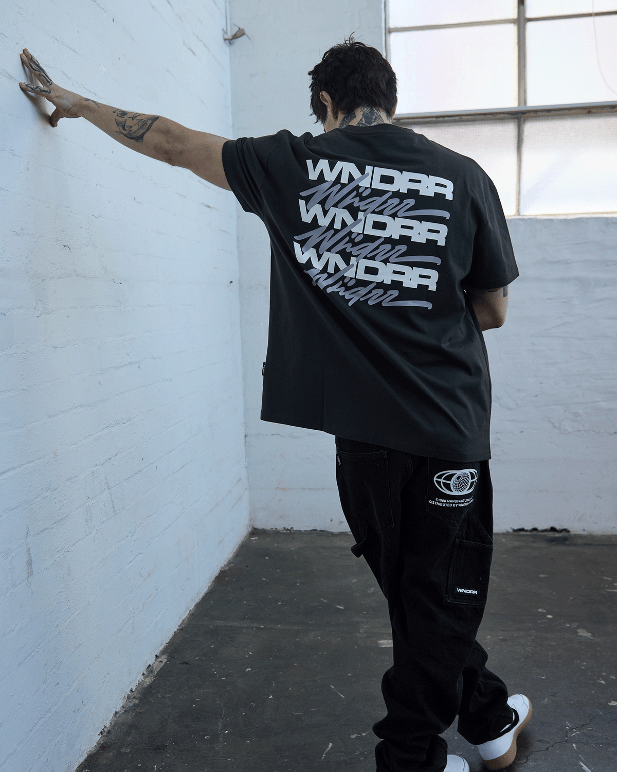 HEX BOX FIT TEE - FADED BLACK