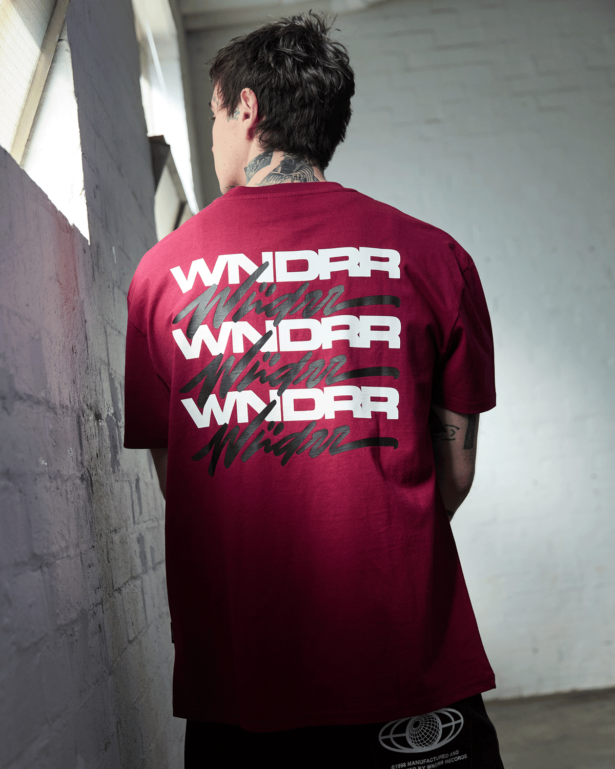 Hex Box Fit Tee - Blood Red