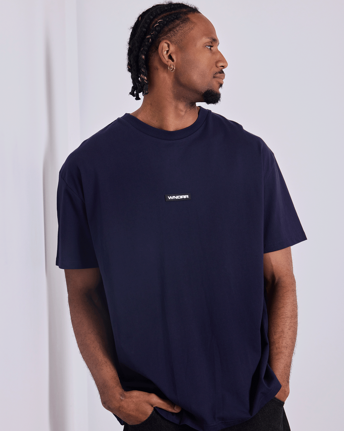 Hexed Box Fit Tee Navy - Image 4