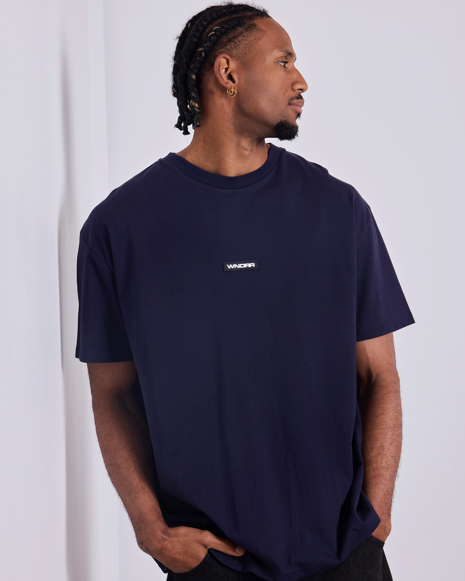 Hexed Box Fit Tee Navy - Image 4