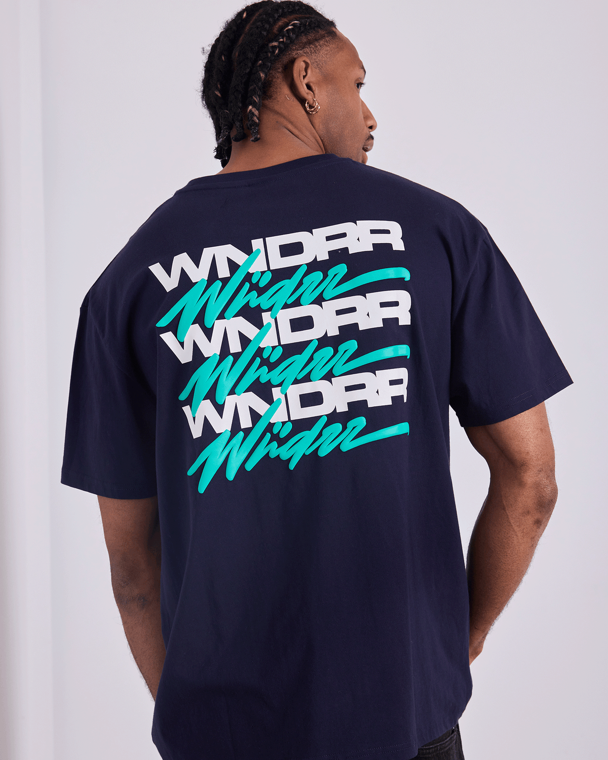 Hexed Box Fit Tee Navy - Image 2