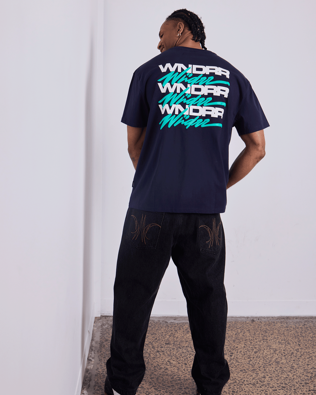 Hexed Box Fit Tee Navy - Image 6