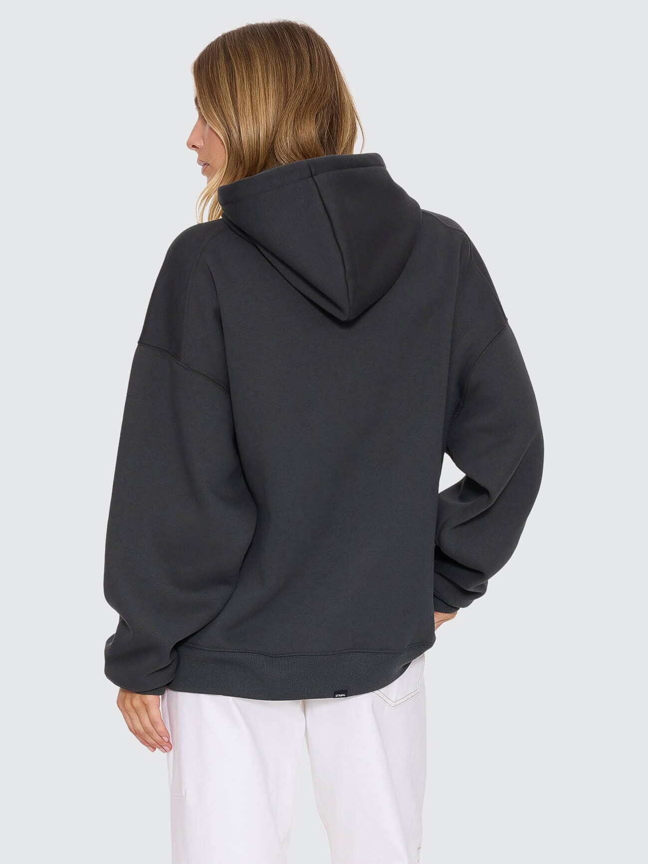 Womens Playmaker Cocoon Panel Hood Hooded Jumper Carbon - Image 3