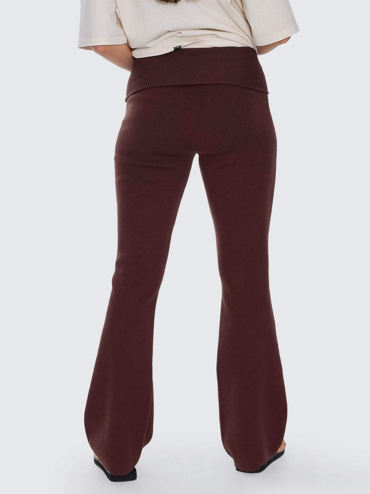 Womens Estelle Fold Over Knit Pant Bitter Chocolate - Image 4