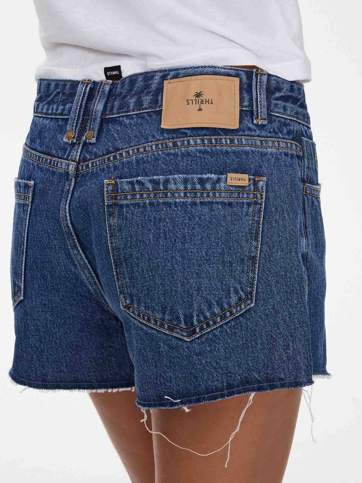 Womens Lola Low Rise Baggy Walk Short Deep Vintage Blue - Image 6