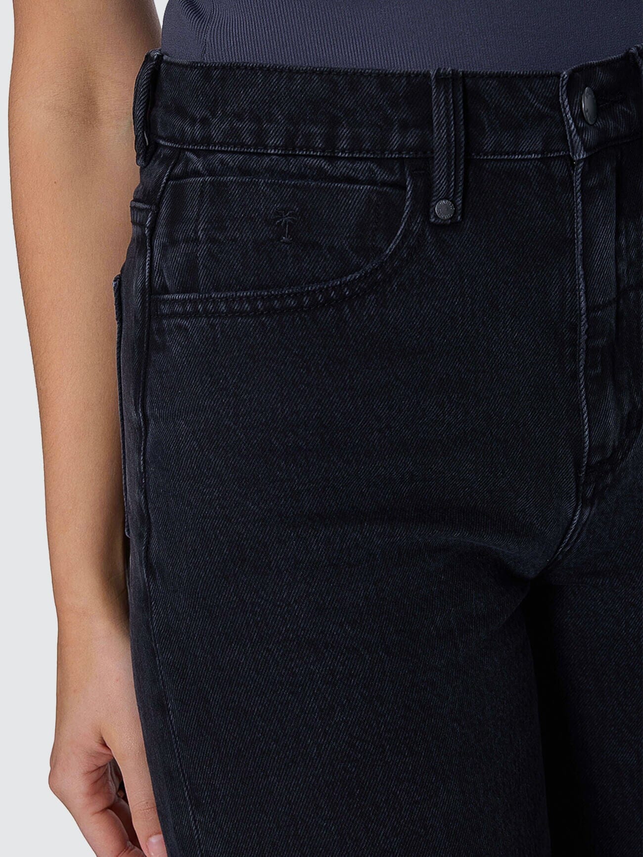 Womens Hunter High Rise Wide Denim Aged Black - Image 7