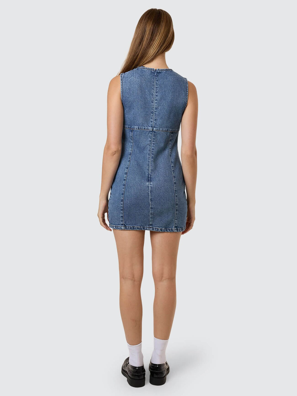Womens Night Shift Mini Dress Stone Blue - Image 6