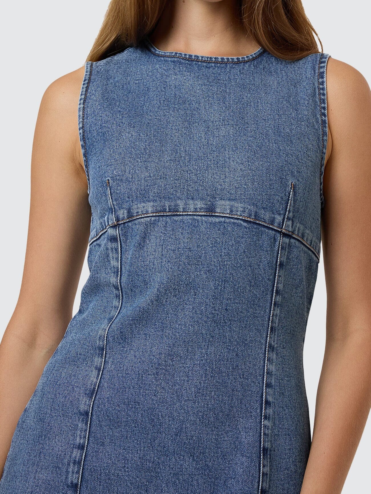 Womens Night Shift Mini Dress Stone Blue - Image 2