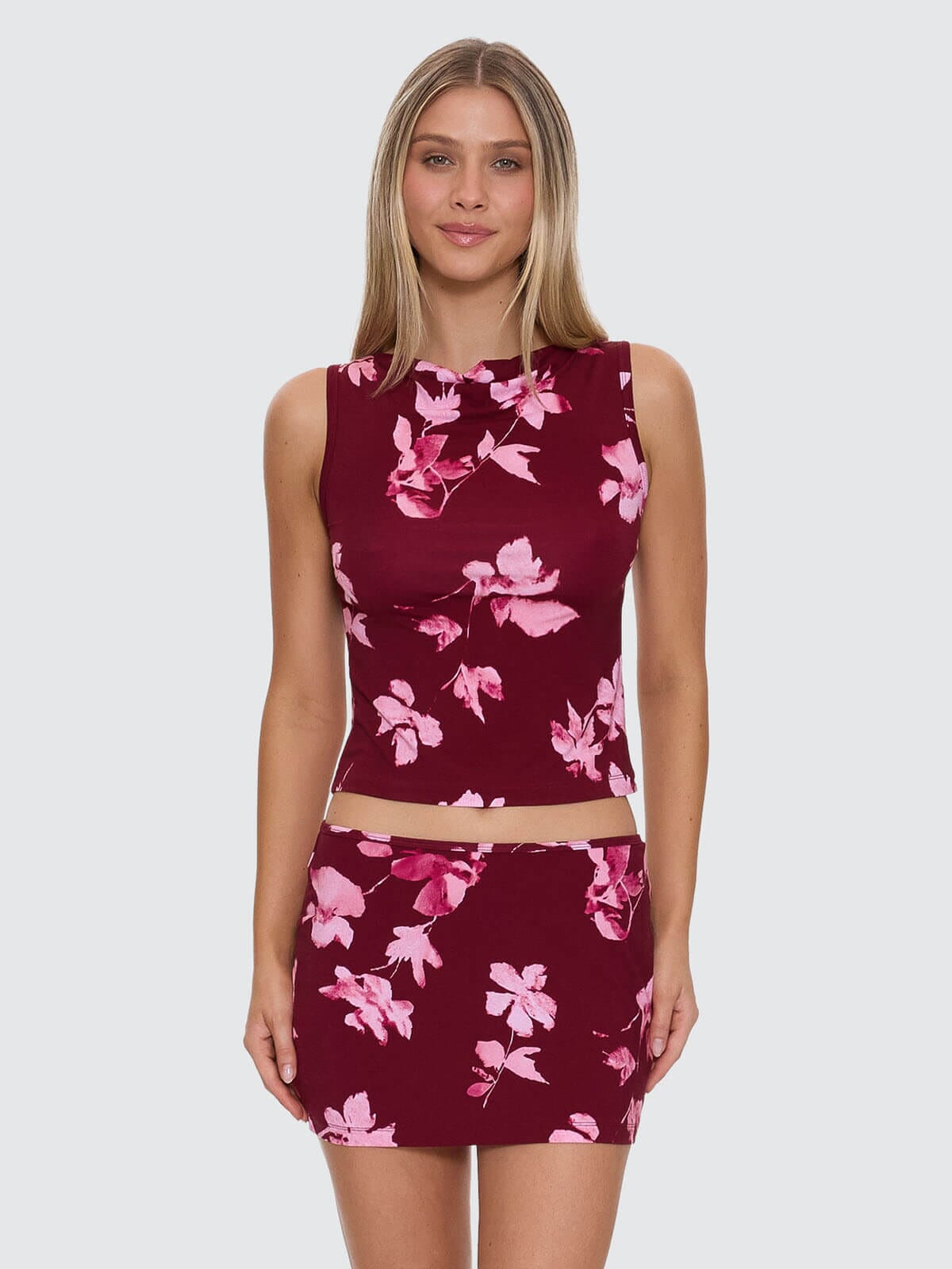 Mens Full Bloom Singlet Pomegranate - Image 2