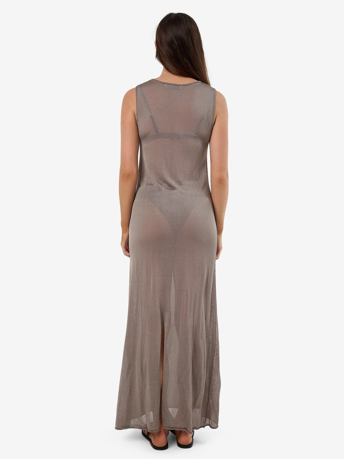 Anais Sleeveless Sheer Knit Dress Fungi - Image 2