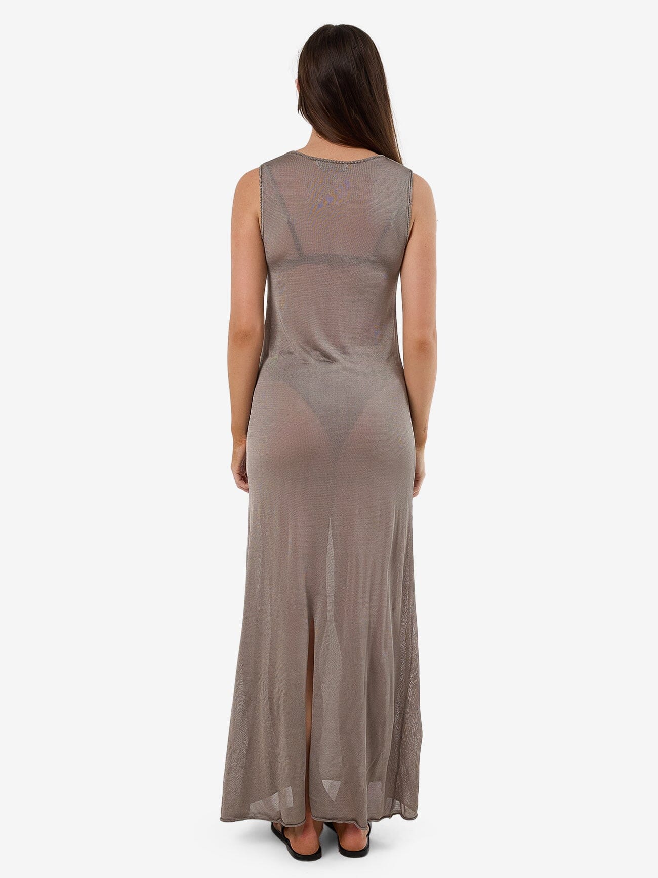 Anais Sleeveless Sheer Knit Dress Fungi - Image 2